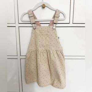 NWT Zara Polka Dot corduroy Overall Dress, 2T